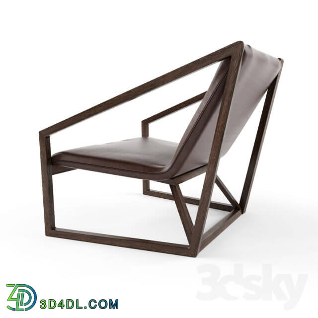 Arm chair - Taranto Modern Brown Leather Lounge Chair