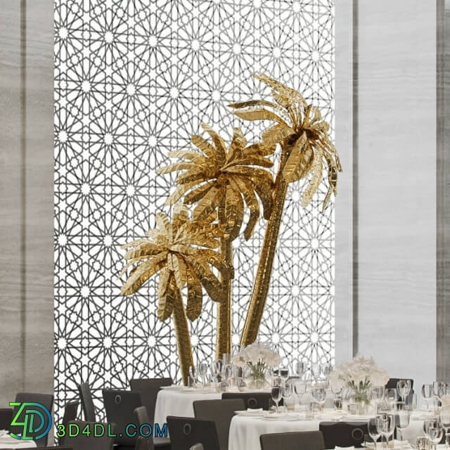 Other decorative objects - Maison Jansen Gold Palm Tree