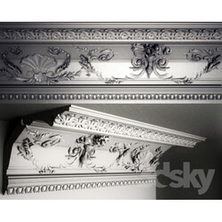 Decorative plaster - cornice with mouldings 