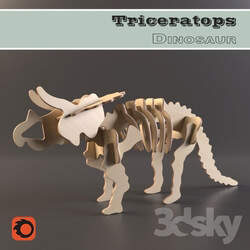 Toy - Prefabricated wooden model Triceratops 