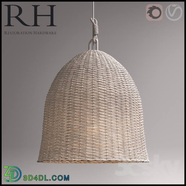Ceiling light - RH Seagrass Market Pendant