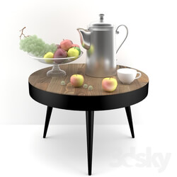 Food and drinks - Decorative set with vintage coffee pot 