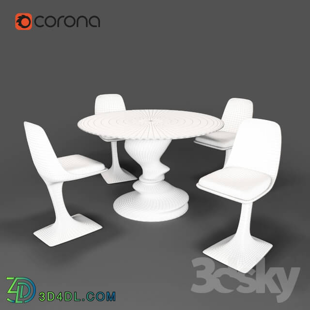 Table _ Chair - Roche Bobois _ SISMIC DINING SET _ ARUM CHAIRS