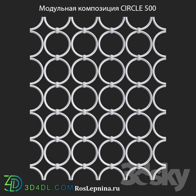 Decorative plaster - OM Modular Composition CIRCLE 500 from RosLepnina