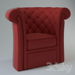 Arm chair - Red Leather seat 