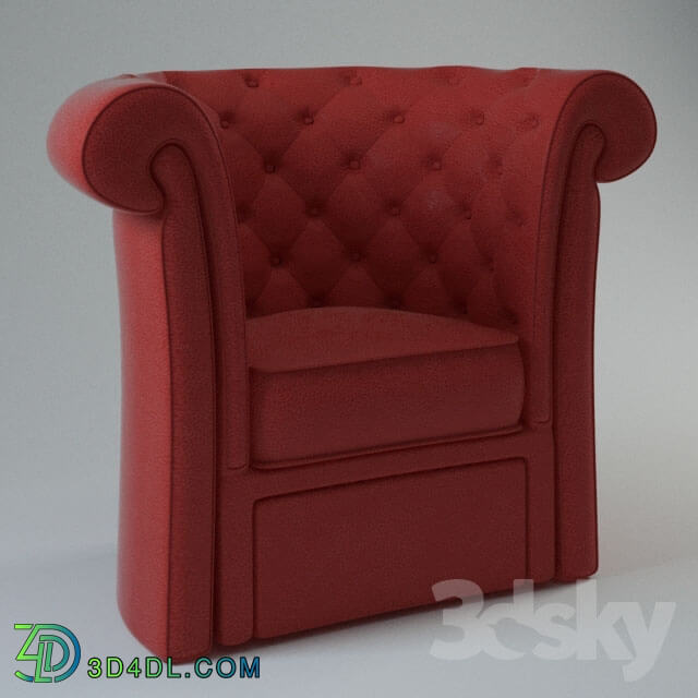 Arm chair - Red Leather seat