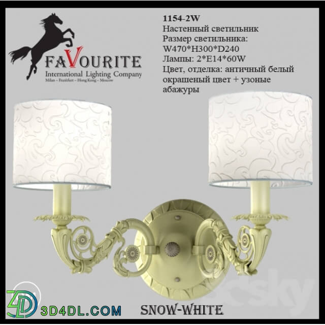 Wall light - Favourite 1154-2W Sconce
