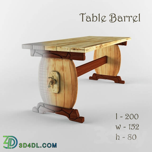 Table - Wooden table Barrel