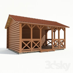 Building - Gazebo made of lumber. 