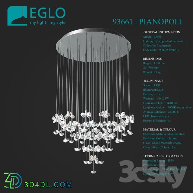 Ceiling light - Eglo 93661 Pianopoli