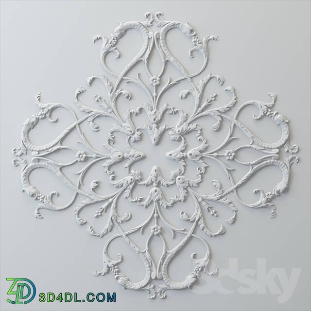 Decorative plaster - Rosette bladed 11