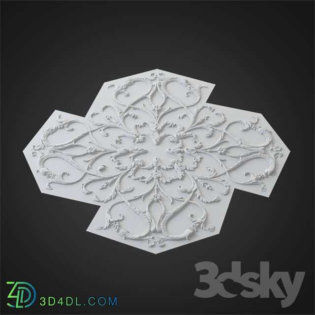 Decorative plaster - Rosette bladed 11