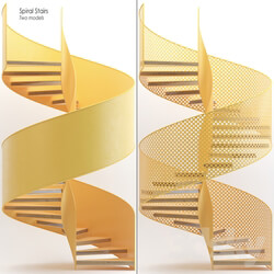 Staircase - Yellow spiral spirals 