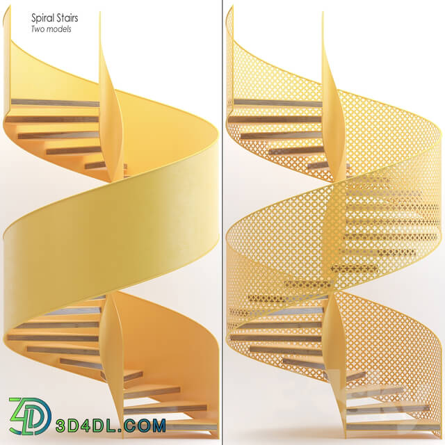 Staircase - Yellow spiral spirals
