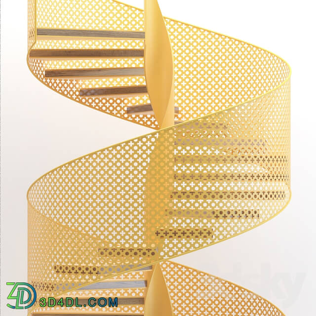 Staircase - Yellow spiral spirals