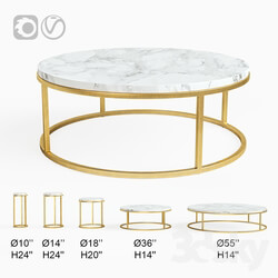 Table - Restoration Hardware NICHOLAS MARBLE ROUND TABLES _cocktail_ side_ coffee_ 