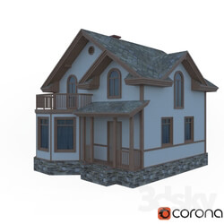 Building - Two-story wooden cottage 