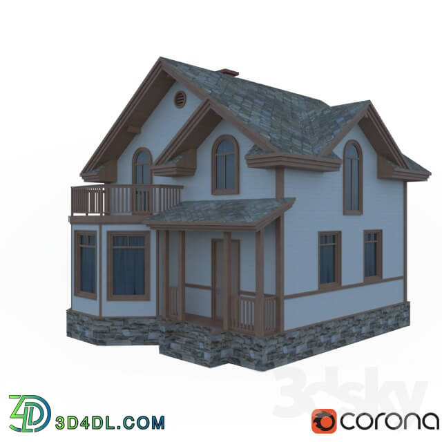 Building - Two-story wooden cottage