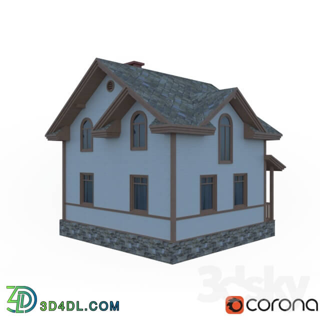 Building - Two-story wooden cottage