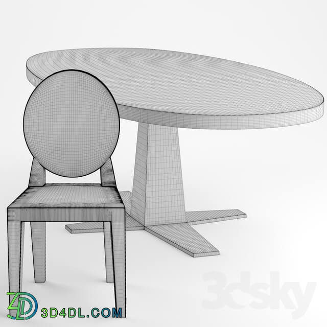 Table _ Chair - Longhi Damsel chair and Longhi Rim table