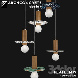 Ceiling light - OM Plate_MW Pendant lamp- terrazzo series by Archconcrete 