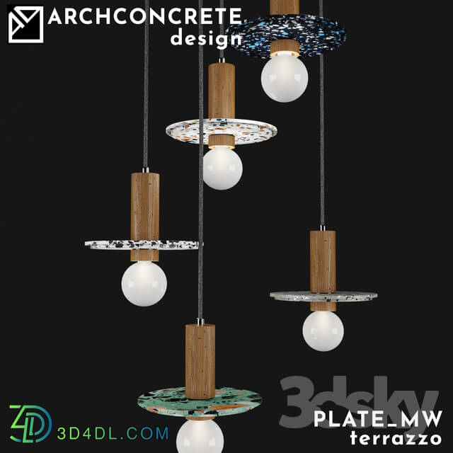 Ceiling light - OM Plate_MW Pendant lamp- terrazzo series by Archconcrete