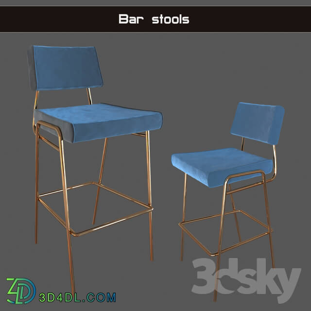 Chair - Wire Frame Velvet Bar Stools