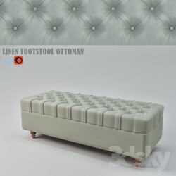 Other soft seating - Linen footstool ottoman 