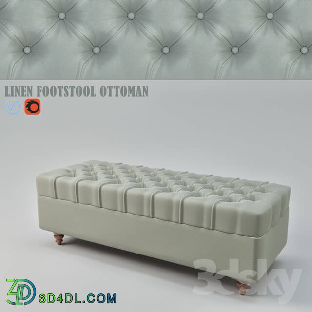 Other soft seating - Linen footstool ottoman