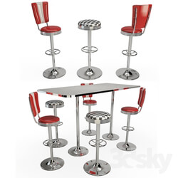 Table _ Chair - American diner high table 