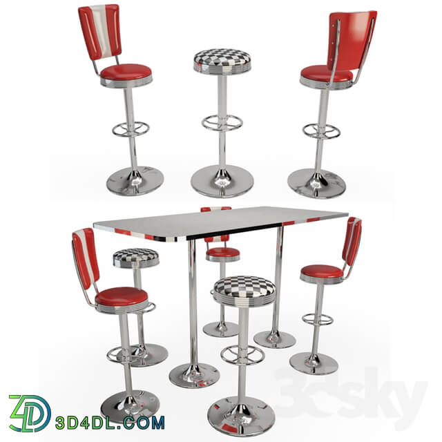 Table _ Chair - American diner high table