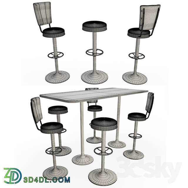 Table _ Chair - American diner high table