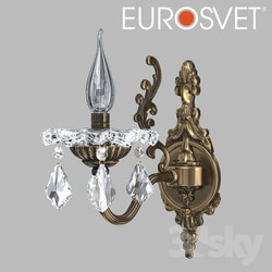 Wall light - OM Sconce with crystal Eurosvet 3281_1 bronze Elisha 