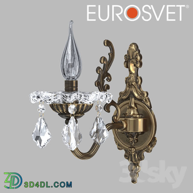 Wall light - OM Sconce with crystal Eurosvet 3281_1 bronze Elisha