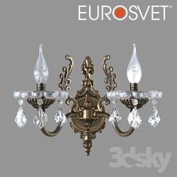 Wall light - OM Sconce with crystal Eurosvet 3281_2 bronze Elisha 