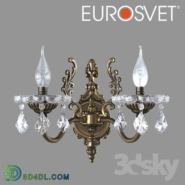 Wall light - OM Sconce with crystal Eurosvet 3281_2 bronze Elisha
