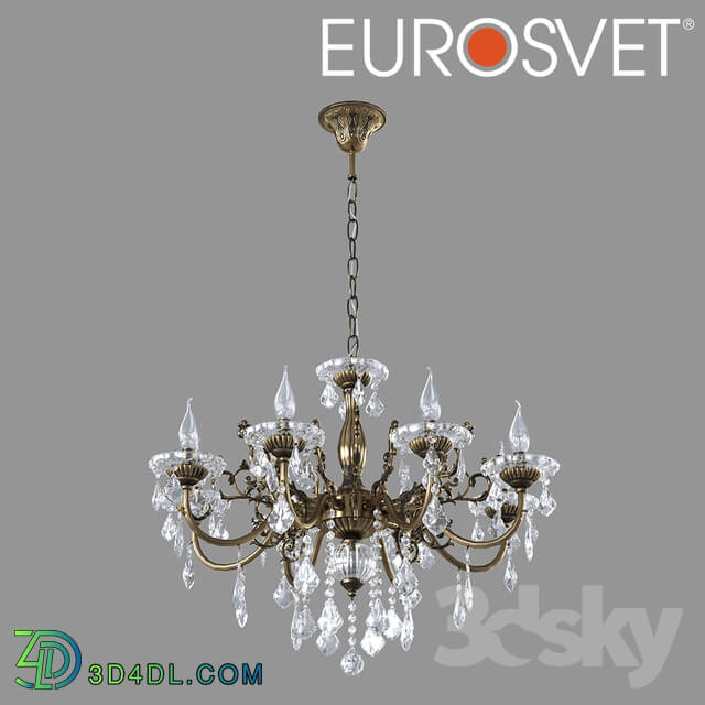 Ceiling light - OM Chandelier with crystal Eurosvet 3281_8 bronze Elisha