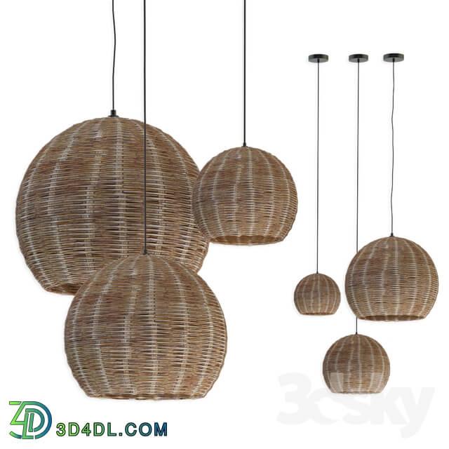 Ceiling light - Chandeliers rottan set 5