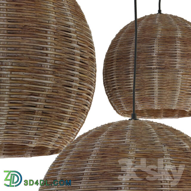 Ceiling light - Chandeliers rottan set 5