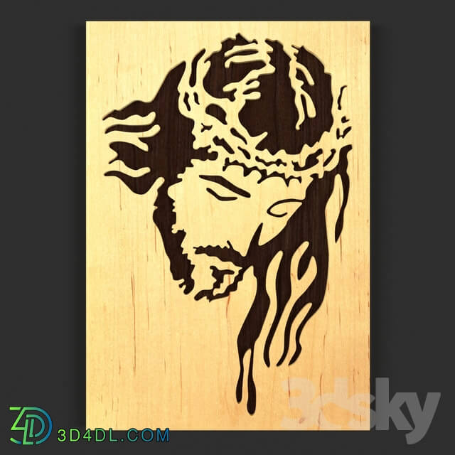 Other decorative objects - Jesus wooden laser cut