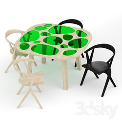 Table _ Chair - Barcelona Design Chair B and Aquario Table 