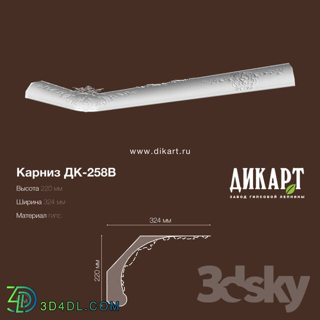 Decorative plaster - www.dikart.ru DK-258V 220Hx324mm 30.8.2019