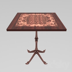Table - Square table with single leg pattern 