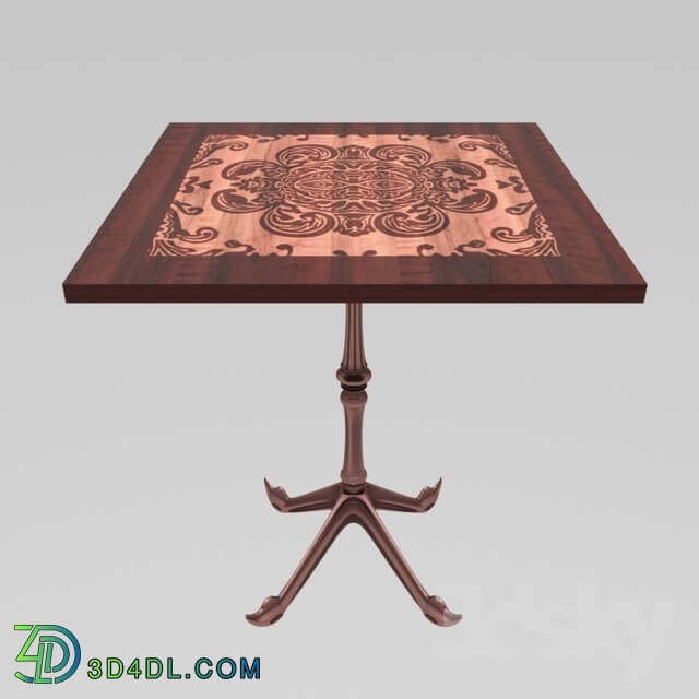 Table - Square table with single leg pattern