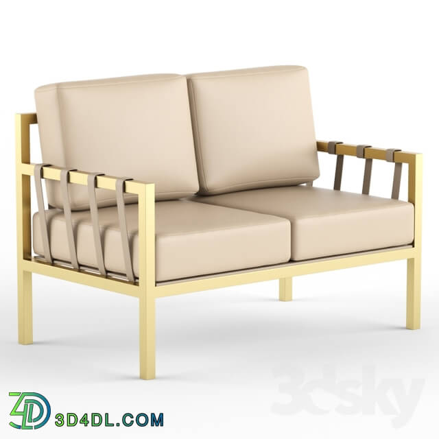 Sofa - Club Sofa _ Beige leather