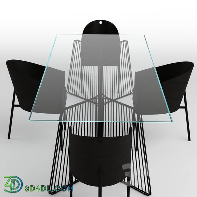 Table _ Chair - Driade Costes chair and Driade Anapo table