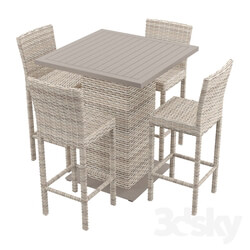 Table _ Chair - Falmouth 5 Piece Bar Height Dining Set 