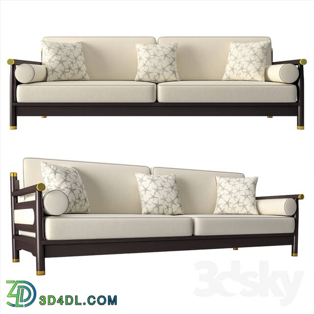 Sofa - New Chinese style solid wood sofa 220