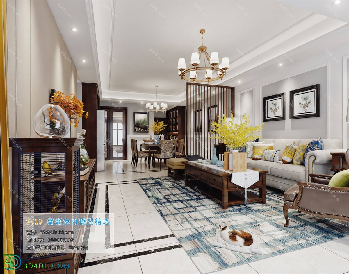 3D66 2019 Livingroom American style (E007)