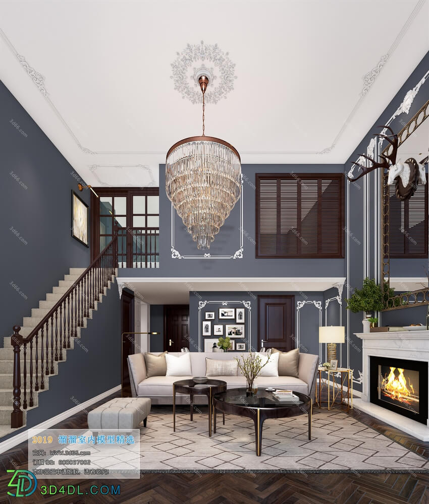 3D66 2019 Livingroom American style (E010)